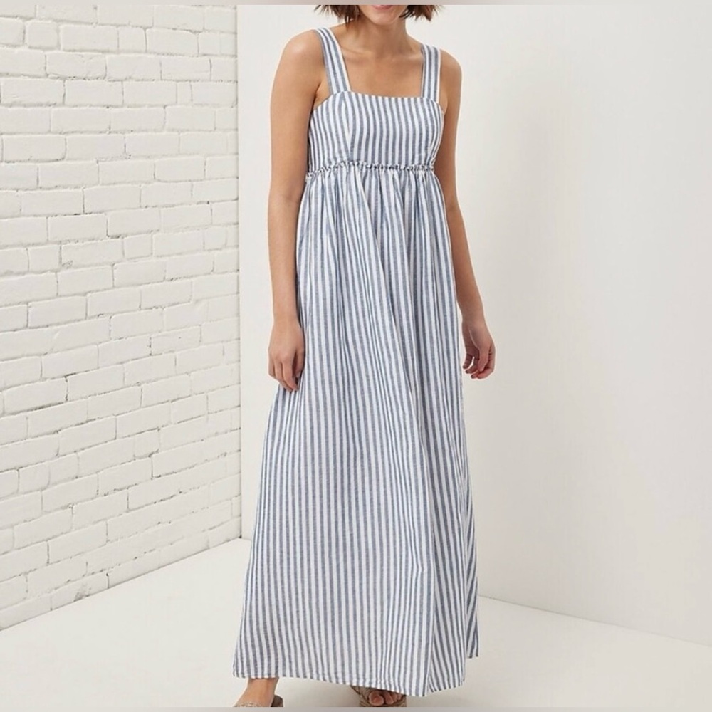 UpWest Blue and White Striped Maxi Dress
